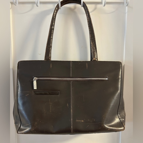 HOBO The Original Shoulder Bag Purse Leather Brown Zip Large Pockets 15”x10” - Picture 1 of 13